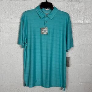 PGA TOUR Men's Jasper Airflux Short Sleeve Performance Polo Shirt, blue M, $62